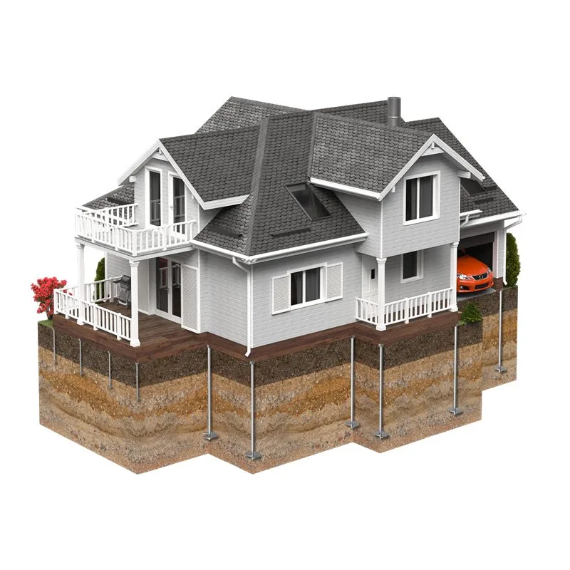 Haus auf Schraubpfahl-Fundamenten