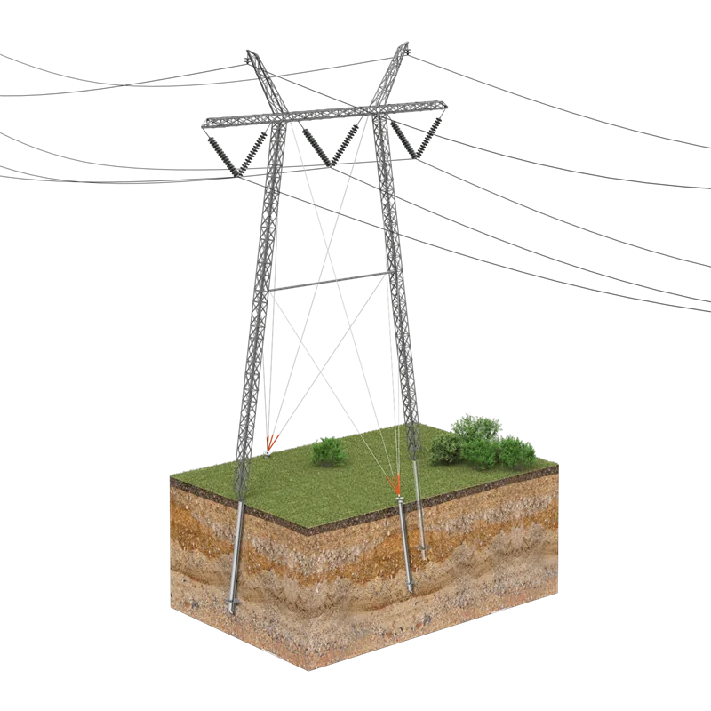 Freileitung auf Schraubpfählen